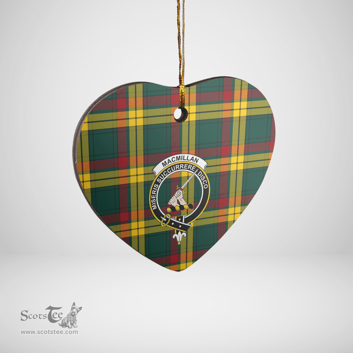 Scottish MacMillan Old Modern Clan Tartan Ceramic Ornament - Crest Heart Style Scottish Plaid Tartan Plaid
