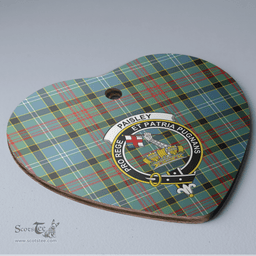 Scottish Paisley District Clan Tartan Ceramic Ornament - Crest Heart Style Scottish Plaid Tartan Plaid