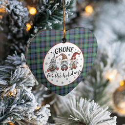 Scottish Farquharson Ancient Clan Tartan Ceramic Ornament - Gnome Heart Style Scottish Plaid Tartan Plaid