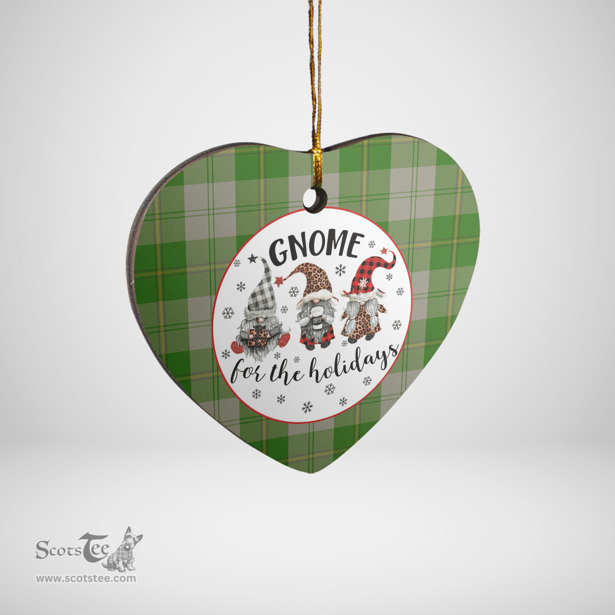 Scottish Cunningham Dress Green Dancers Clan Tartan Ceramic Ornament - Gnome Heart Style Scottish Plaid Tartan Plaid