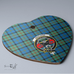 Scottish MacLeod of Harris Ancient Clan Tartan Ceramic Ornament - Crest Heart Style Scottish Plaid Tartan Plaid