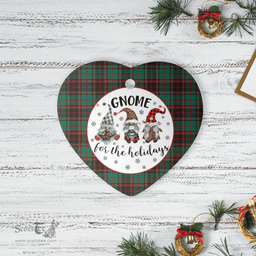 Scottish Buchan Ancient Clan Tartan Ceramic Ornament - Gnome Heart Style Scottish Plaid Tartan Plaid