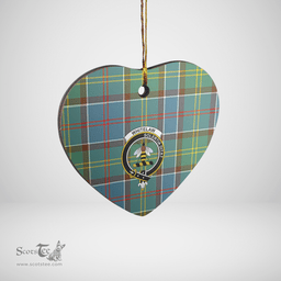 Scottish Whitelaw Clan Tartan Ceramic Ornament - Crest Heart Style Scottish Plaid Tartan Plaid