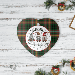 Scottish Buchanan Hunting Clan Tartan Ceramic Ornament - Gnome Heart Style Scottish Plaid Tartan Plaid