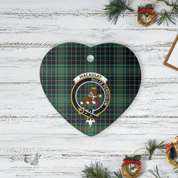Scottish MacAulay Hunting Ancient Clan Tartan Ceramic Ornament - Crest Heart Style Scottish Plaid Tartan Plaid
