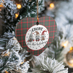 Scottish Cumming Hunting Modern Clan Tartan Ceramic Ornament - Gnome Heart Style Scottish Plaid Tartan Plaid