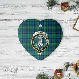 Scottish MacCallum Ancient Clan Tartan Ceramic Ornament - Crest Heart Style Scottish Plaid Tartan Plaid