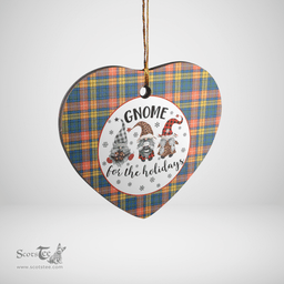 Scottish Buchanan Ancient Clan Tartan Ceramic Ornament - Gnome Heart Style Scottish Plaid Tartan Plaid