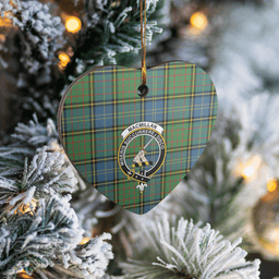 Scottish MacMillan Hunting Ancient Clan Tartan Ceramic Ornament - Crest Heart Style Scottish Plaid Tartan Plaid