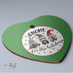 Scottish Currie Clan Tartan Ceramic Ornament - Gnome Heart Style Scottish Plaid Tartan Plaid