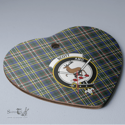 Scottish Scott Green Modern Clan Tartan Ceramic Ornament - Crest Heart Style Scottish Plaid Tartan Plaid