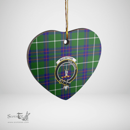 Scottish MacIntyre Hunting Modern Clan Tartan Ceramic Ornament - Crest Heart Style Scottish Plaid Tartan Plaid