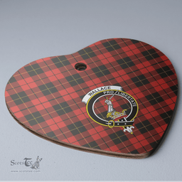 Scottish Wallace Weathered Clan Tartan Ceramic Ornament - Crest Heart Style Scottish Plaid Tartan Plaid
