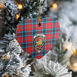 Scottish MacTavish Modern Clan Tartan Ceramic Ornament - Crest Heart Style Scottish Plaid Tartan Plaid