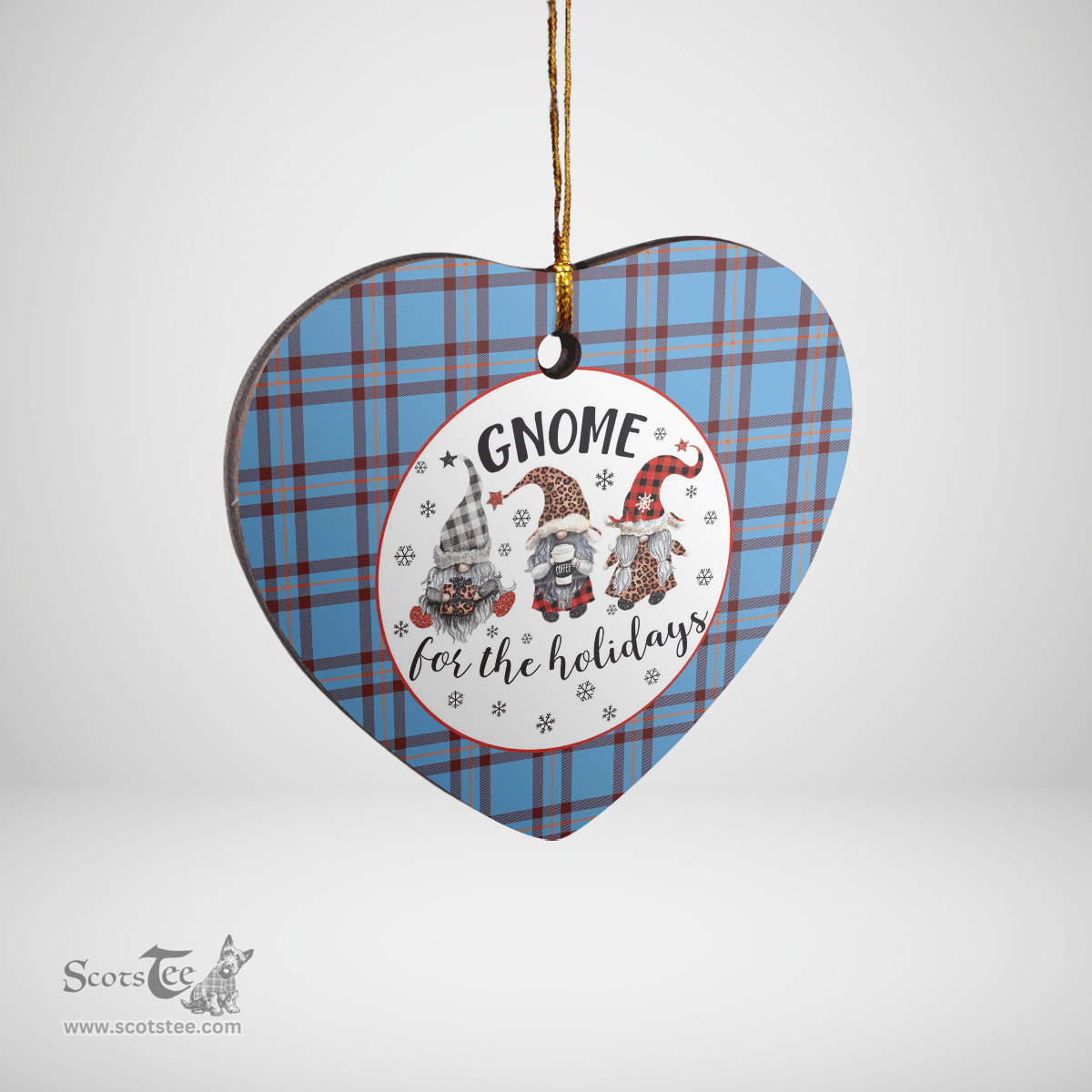 Scottish Elliot Ancient Clan Tartan Ceramic Ornament - Gnome Heart Style Scottish Plaid Tartan Plaid