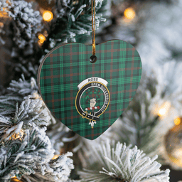 Scottish Ross Hunting Modern Clan Tartan Ceramic Ornament - Crest Heart Style Scottish Plaid Tartan Plaid