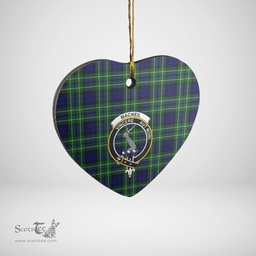 Scottish MacNeil (of Colonsay) Clan Tartan Ceramic Ornament - Crest Heart Style Scottish Plaid Tartan Plaid