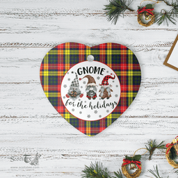 Scottish Buchanan Modern Clan Tartan Ceramic Ornament - Gnome Heart Style Scottish Plaid Tartan Plaid