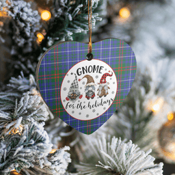 Scottish Edmonstone Clan Tartan Ceramic Ornament - Gnome Heart Style Scottish Plaid Tartan Plaid