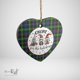 Scottish Farquharson Modern Clan Tartan Ceramic Ornament - Gnome Heart Style Scottish Plaid Tartan Plaid