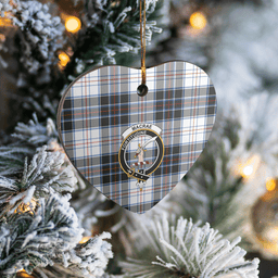 Scottish MacRae Dress Modern Clan Tartan Ceramic Ornament - Crest Heart Style Scottish Plaid Tartan Plaid