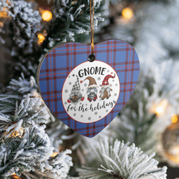 Scottish Elliot Modern Clan Tartan Ceramic Ornament - Gnome Heart Style Scottish Plaid Tartan Plaid