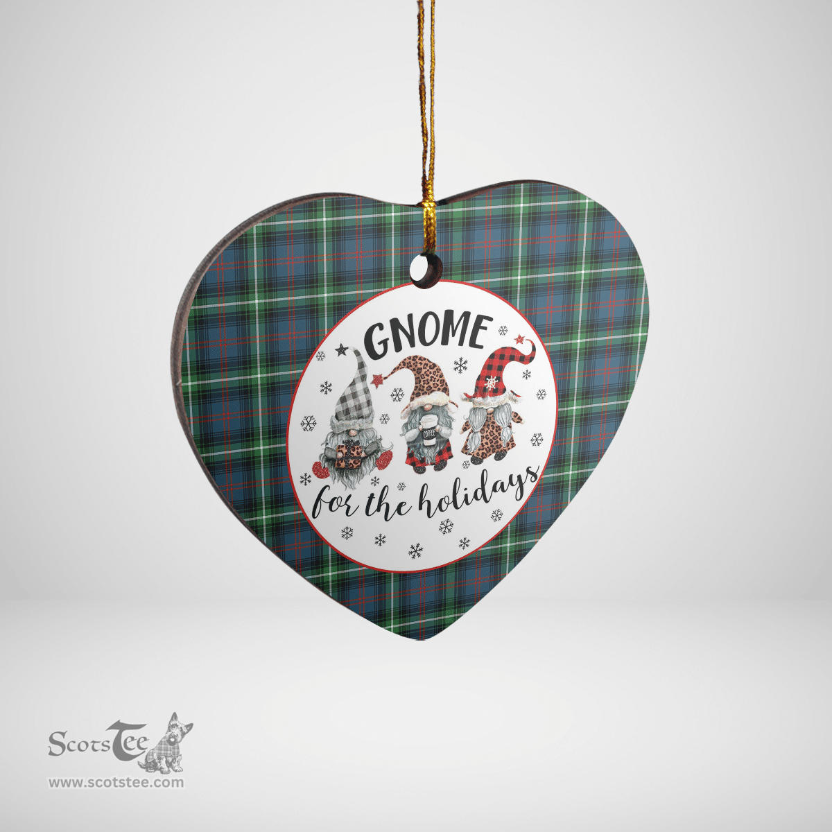 Scottish Bannatyne 1 Clan Tartan Ceramic Ornament - Gnome Heart Style Scottish Plaid Tartan Plaid