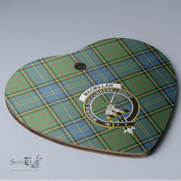 Scottish MacMillan Hunting Ancient Clan Tartan Ceramic Ornament - Crest Heart Style Scottish Plaid Tartan Plaid