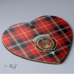 Scottish Marjoribanks Clan Tartan Ceramic Ornament - Crest Heart Style Scottish Plaid Tartan Plaid