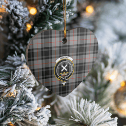 Scottish Moffat Modern Clan Tartan Ceramic Ornament - Crest Heart Style Scottish Plaid Tartan Plaid