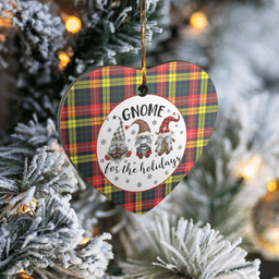 Scottish Buchanan Modern Clan Tartan Ceramic Ornament - Gnome Heart Style Scottish Plaid Tartan Plaid