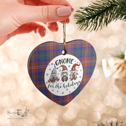 Scottish Chisholm Hunting Modern Clan Tartan Ceramic Ornament - Gnome Heart Style Scottish Plaid Tartan Plaid