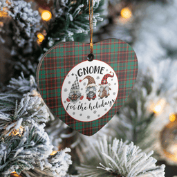 Scottish Buchan Ancient Clan Tartan Ceramic Ornament - Gnome Heart Style Scottish Plaid Tartan Plaid