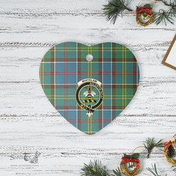 Scottish Whitelaw Clan Tartan Ceramic Ornament - Crest Heart Style Scottish Plaid Tartan Plaid