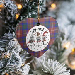 Scottish Chisholm Hunting Modern Clan Tartan Ceramic Ornament - Gnome Heart Style Scottish Plaid Tartan Plaid