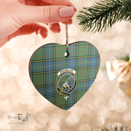 Scottish MacMillan Hunting Ancient Clan Tartan Ceramic Ornament - Crest Heart Style Scottish Plaid Tartan Plaid