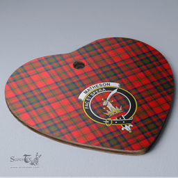 Scottish Matheson Modern Clan Tartan Ceramic Ornament - Crest Heart Style Scottish Plaid Tartan Plaid