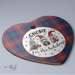 Scottish Chisholm Hunting Modern Clan Tartan Ceramic Ornament - Gnome Heart Style Scottish Plaid Tartan Plaid