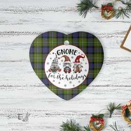 Scottish Fergusson Modern Clan Tartan Ceramic Ornament - Gnome Heart Style Scottish Plaid Tartan Plaid