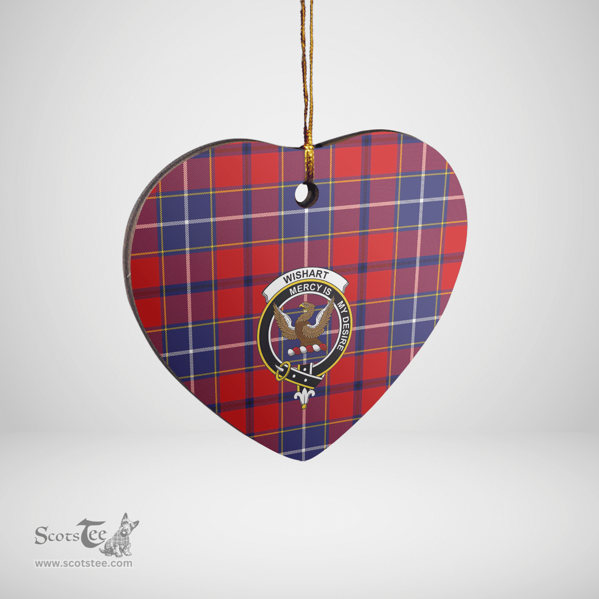 Scottish Wishart Dress Clan Tartan Ceramic Ornament - Crest Heart Style Scottish Plaid Tartan Plaid