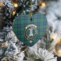 Scottish MacCallum Ancient Clan Tartan Ceramic Ornament - Crest Heart Style Scottish Plaid Tartan Plaid