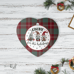 Scottish Crawford Modern Clan Tartan Ceramic Ornament - Gnome Heart Style Scottish Plaid Tartan Plaid