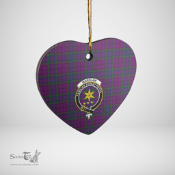 Scottish Wardlaw Clan Tartan Ceramic Ornament - Crest Heart Style Scottish Plaid Tartan Plaid