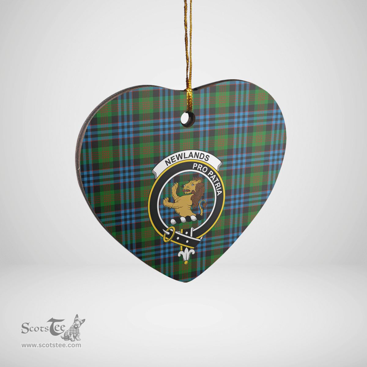 Scottish Newlands Clan Tartan Ceramic Ornament - Crest Heart Style Scottish Plaid Tartan Plaid