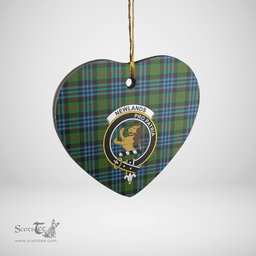 Scottish Newlands Clan Tartan Ceramic Ornament - Crest Heart Style Scottish Plaid Tartan Plaid