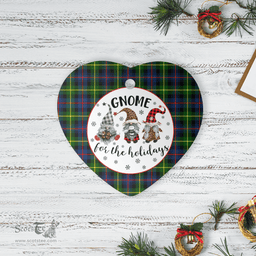 Scottish Farquharson Modern Clan Tartan Ceramic Ornament - Gnome Heart Style Scottish Plaid Tartan Plaid