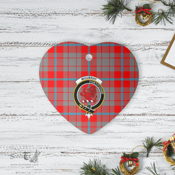 Scottish Moubray Clan Tartan Ceramic Ornament - Crest Heart Style Scottish Plaid Tartan Plaid