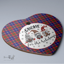 Scottish Edinburgh District Clan Tartan Ceramic Ornament - Gnome Heart Style Scottish Plaid Tartan Plaid