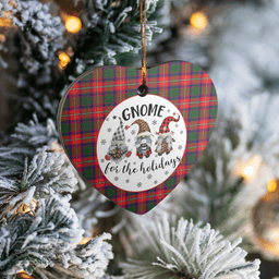 Scottish Belshes Clan Tartan Ceramic Ornament - Gnome Heart Style Scottish Plaid Tartan Plaid
