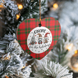 Scottish Crief District Clan Tartan Ceramic Ornament - Gnome Heart Style Scottish Plaid Tartan Plaid